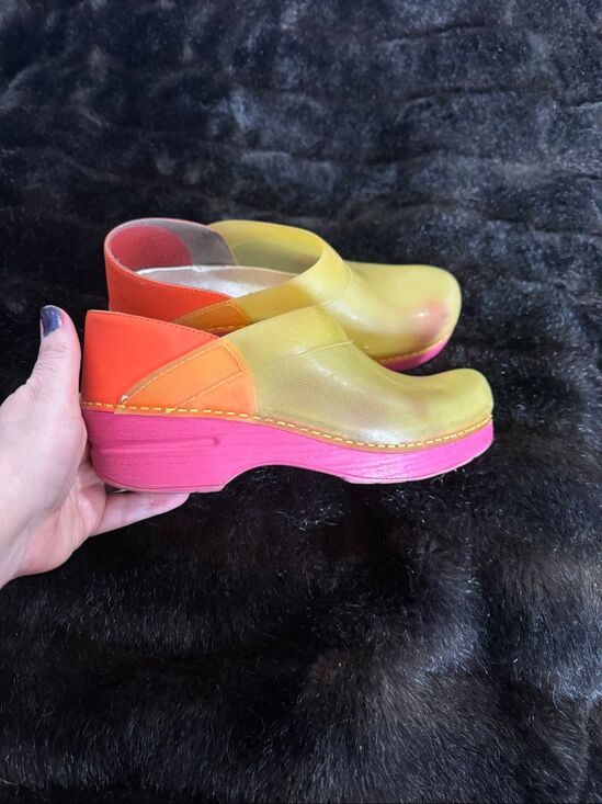 Dansko Shoes - Dansko Translucent Professional Clogs  Sz 6.5 EU 37 Orange Yellow Pink shoes